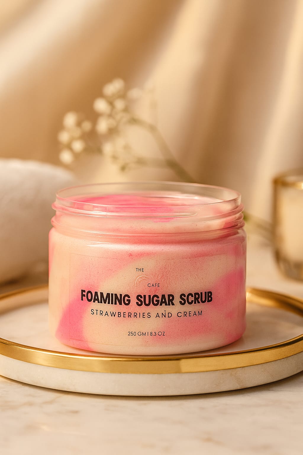 Strawberries and Cream-Foaming Sugar Scrub
