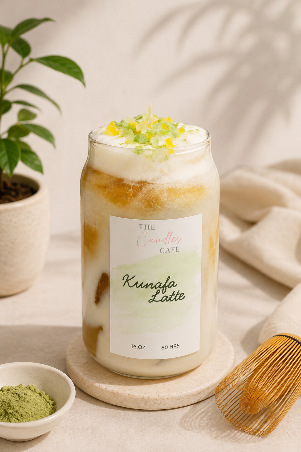 Kunafa Latte Tumbler Candle