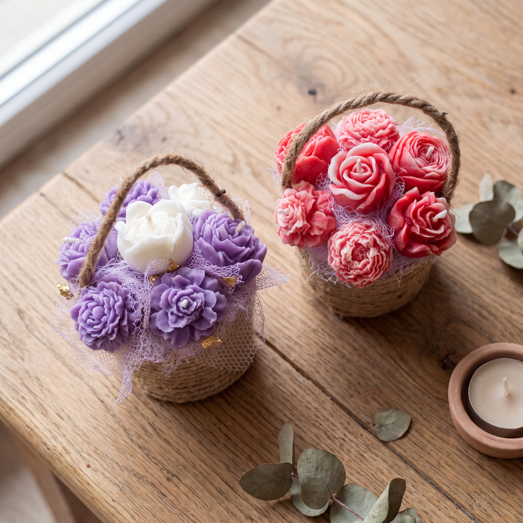 Blooming Candle Bouquet 🌸